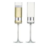 Anton Studio Designs Set of 2 SoHo Champagne Flutes Silver