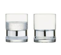 Anton Studio Designs SoHo Handmade DOF Tumblers for Whiskey, Spirits or Water - 350 ml - Silver - Set of 2 Elegant Drinking Glasses