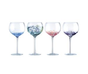 Anton Studio Designs Speckle Handmade Gin Glasses for Wine, Cocktails, or Water - 500 ml - Multi-Coloured - Set of 4 Elegant Cocktail Glasses