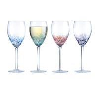 Anton Studio Designs Speckle Handmade Wine Glasses Perfect for Red Wine, White Wine, Water, or Beverages - 350 ml - Multi-Coloured - Set of 4 Elegant Wine Glasses