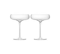 Anton Studio Designs Juno Handcrafted Contemporary Champagne Coupe, 300 ml, Clear, Set of 2, Perfect for Weddings