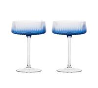 Anton Studios Empire Set Of 2 Champagne Saucers Blue