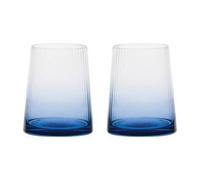 Anton Studio Designs Empire Handmade DOF Tumblers for Whiskey, Spirits or Water - 400 ml - Blue - Set of 2 Elegant Drinking Glasses