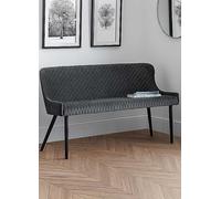 Julian Bowen Luxe Diamond Quilted Upholstered 2 Seater High Back Bench in Grey Julian Bowen Grey