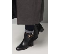 Antonia Faux Leather Snaffle Detail Mid Heel Ankle Boots Wallis Black 8