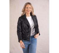 'Antonia' Leather Biker Jacket Lakeland Leather Black 18