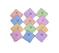 ANTONIA Women's Personalized Handkerchief Cotton With Embroidered Initials Alphabets For Gift (Pack Of 12) 33 Cms X 33 Cms Initials 'Y, 12Pcs