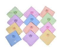 ANTONIA Women's Personalized Handkerchief Cotton With Embroidered Initials Alphabets For Gift (Pack Of 12) 33 Cms X 33 Cms Initials 'O, 12Pcs