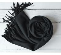 Antonia York Black Pashmina | Drew Super Soft Large Special Occasion Wrap with Tassels