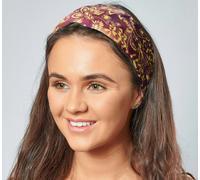 Antonia York Cotton Headband Hand Printed and Dyed Batik Woven Cotton Bandana Purple Red Yellow