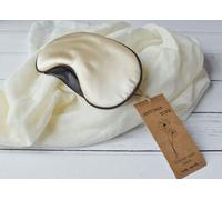 Antonia York Sleep Eye Mask Blackout Inner Fabric Luxuriously Soft Adjustable Eye Cover Cream Satin Meditation