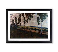 Antonin Slavicek Landscape with Trees Framed Print | A2 Oak Framed Wall Art | Ready to Hang | Modern Floral Picture | Living Room Bedroom Lounge Office
