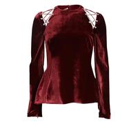 Antonio Berardi lace-up velvet blouse - Red 42