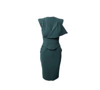 Antonio Berardi Women's Preloved Peplum Midi Dress in Green Virgin Wool | Size: Small