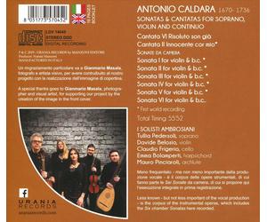 ANTONIO CALDARA - SONATE E CANTATE PER VIOLINO E CONTINUO NEW CD