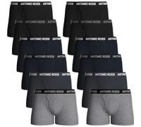 ANTONIO ROSSI (12 Pack Mens Boxers Shorts Open Fly - Keyhole Trunks Fitted Boxer - Super Soft Cotton, No Itchy Labels, Breathable, Moisture Wicking - Men's Underwear Multipack