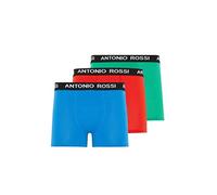 ANTONIO ROSSI (3/6 Pack) Men's Fitted Boxer Hipsters - Mens Boxers Shorts Multipack with Elastic Waistband - Cotton Rich, Comfortable Mens Underwear, Red, Green, Blue (3 Pack), S