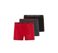 ANTONIO ROSSI (3/6 Pack) Men's Fitted Boxer Hipsters - Mens Boxers Shorts Multipack with Elastic Waistband - Cotton Rich, Comfortable Mens Underwear, Black, Red, Blue (3 Pack), S