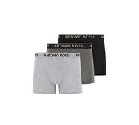 ANTONIO ROSSI (3/6 Pack) Men's Fitted Boxer Hipsters - Mens Boxers Shorts Multipack with Elastic Waistband - Cotton Rich, Comfortable Mens Underwear, Black, Grey, Charcoal (3 Pack), S