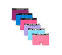 ANTONIO ROSSI (3/6 Pack) Men's Fitted Boxer Hipsters - Mens Boxers Shorts Multipack with Elastic Waistband - Cotton Rich, Comfortable Mens Underwear, Pink, Purple, Blue (6 Pack), S