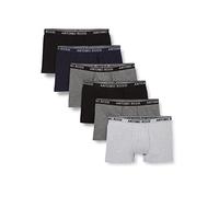 ANTONIO ROSSI (3/6 Pack) Men's Fitted Boxer Hipsters - Mens Boxers Shorts Multipack with Elastic Waistband - Cotton Rich, Comfortable Mens Underwear, Navy, Grey, Black (6 Pack), S