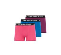 ANTONIO ROSSI (3/6 Pack) Men's Fitted Boxer Hipsters - Mens Boxers Shorts Multipack with Elastic Waistband - Cotton Rich, Comfortable Mens Underwear, Purple, Pink, Blue (3 Pack), L