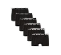 ANTONIO ROSSI (3/6 Pack) Men's Fitted Boxer Hipsters - Mens Boxers Shorts Multipack with Elastic Waistband - Cotton Rich, Comfortable Mens Underwear, Black (6 Pack), S