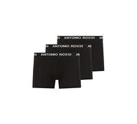 ANTONIO ROSSI (3/6 Pack) Men's Fitted Boxer Hipsters - Mens Boxers Shorts Multipack with Elastic Waistband - Cotton Rich, Comfortable Mens Underwear, Black with White Writing (3 Pack), XXL