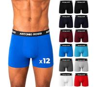 Antonio Rossi Mens (12-Pack) Hipsters Fitted Boxer, Light Assorted, M Uk