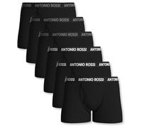ANTONIO ROSSI Mens Boxers With Fly - Cotton Boxers for Men (6, Black, S)