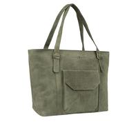 Antonio Valeria Sage Leather Tote/Top Handle Shoulder Bag for Women, Crazy Horse Green, M