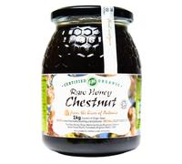 Antonio's Raw Organic Chestnut Honey 1kg/Premium Quality Wilderness Honey/Cold-Pressed, Unpasteurised, Coarse-Filtered, Rich in Minerals & Antioxidants/The Raw Honey Shop
