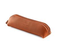 Antony Olivier Leather Pencil Case | Brown with Zip | for Men, Women, Girls, Boys & Professionals | Perfect Size Pouch for Stationery & Art Utensils | Packaged in a Kraft Gift Box