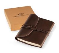 Antony Olivier Real Leather Journal | A5 Writing Notebook and Travel Diary | Unlined Premium Quality Paper | Refillable | For Men, Women, Students | Classic Vintage Brown - (21 x 16 cm)