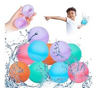 ANTOPM 10Pcs Reusable Water Balloons, Refillable Water Bomb Splash Balls, Silicone Water Balls Beach Pool Water toys for Kids Adults Water Games Outside Summer Fun Party