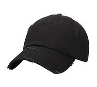 Antourage Unisex Vintage Hat for Men Women Distressed Baseball Cap Dad Hats Unconstructed Adjustable Washed Mens Plain Caps, 01. Black, One Size