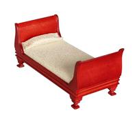 ANTOVSO Dollhouses Single Bed Model, 1/12 Scale Victorian Vintage Styles Bed, Dolls House Furniture, Bedrooom Scene Display Accessory For 15cm Dolls