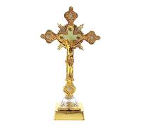 ANTOVSO Relics Figurines Night Light Crucifix On The Stand Lamp for Catholic Antique Home Decor