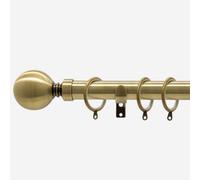 Antqiue Brass 28mm Ball Fixed Length Metal Curtain Pole 410Cm