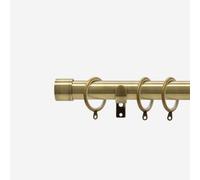 Antqiue Brass 28mm End Cap Fixed Length Metal Curtain Pole 370Cm