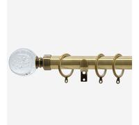 Antqiue Brass 28mm Glass Bubbles Fixed Length Metal Curtain Pole 50Cm