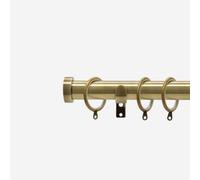 Antqiue Brass 28mm Stud Fixed Length Metal Curtain Pole 390Cm