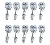 Antrader 10-Pack Metal Furniture Side Knock Down Cam Lock Connecting Fittings (812 Fitting+28mm Fitting Screw)