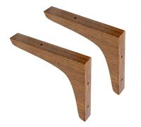 Antrader 2PCS Wooden Shelf Brackets,Solid Wall Mount Wood Shelf Bracket,Wood Triangle Bracket,L Shape Shelf Holders Include Mounting Screws,5.7 Inch x 4.8 Inch,Dark Brown