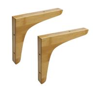 Antrader 2PCS Wooden Shelf Brackets,Solid Wall Mount Wood Shelf Bracket,Wood Triangle Bracket,L Shape Shelf Holders Include Mounting Screws,14.5*12.3*2cm,Light Brown