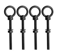 Antrader 316 Stainless Steel Eye Bolt,4Pcs M6 Heavy Duty Lifting Ring Threaded Eyebolts with Washers and Nuts,Black