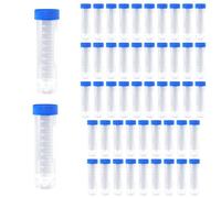 Antrader 50mL Plastic Graduated Centrifuge Tubes w Screw Cap(Blue,50 PCS)