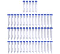 Antrader Centrifuge Tubes 10mL,Conical Tubes Sterile 50 PCS with Screw Caps,Plastic Container with with Graduated and Write Marks(Blue)