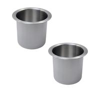 Antrader Cup Holders,Stainless Steel Drop-in Cup Drink Holder,Poker Table Cup Holder Insert,Silver,10.5×8.3×8.5cm(Pack of 2)