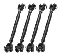 Antrader M6 Turnbuckle Jaw and Jaw Turnbuckle,4Pcs Stainless Steel Turnbuckles M6 Double Jaw Turnbuckle Heavy Duty Turnbuckles Cable Turnbuckle M6 Stainless Steel Turnbuckle Wire Tensioner,Black